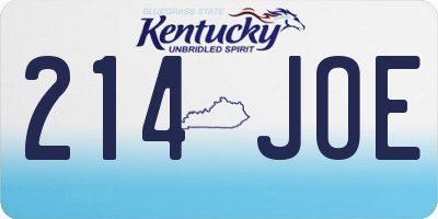 KY license plate 214JOE