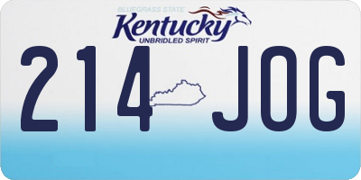 KY license plate 214JOG