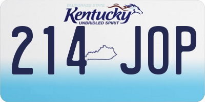 KY license plate 214JOP