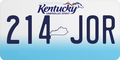 KY license plate 214JOR