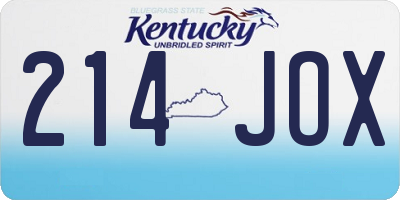 KY license plate 214JOX