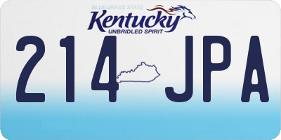 KY license plate 214JPA