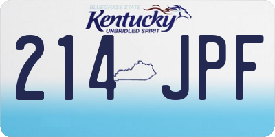 KY license plate 214JPF