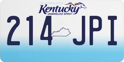 KY license plate 214JPI