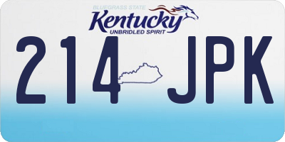 KY license plate 214JPK