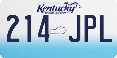 KY license plate 214JPL