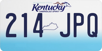 KY license plate 214JPQ