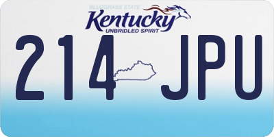 KY license plate 214JPU