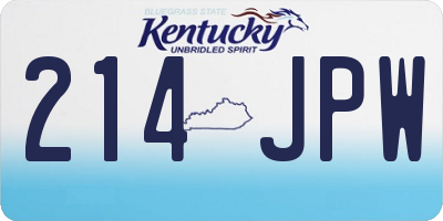 KY license plate 214JPW