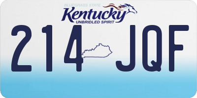 KY license plate 214JQF