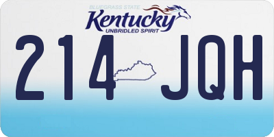 KY license plate 214JQH