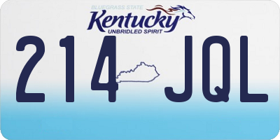 KY license plate 214JQL