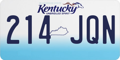 KY license plate 214JQN