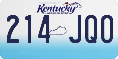 KY license plate 214JQO
