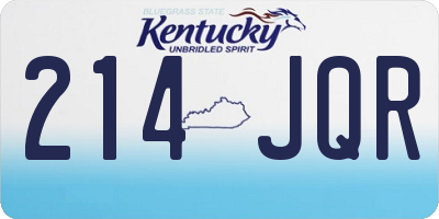 KY license plate 214JQR