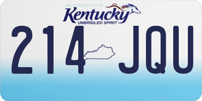 KY license plate 214JQU