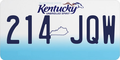 KY license plate 214JQW