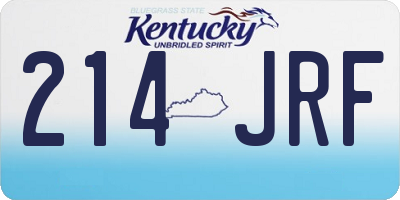 KY license plate 214JRF