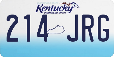 KY license plate 214JRG