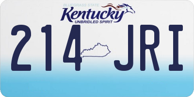 KY license plate 214JRI