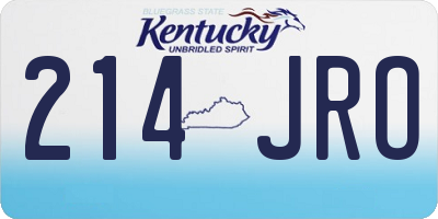 KY license plate 214JRO