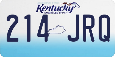 KY license plate 214JRQ