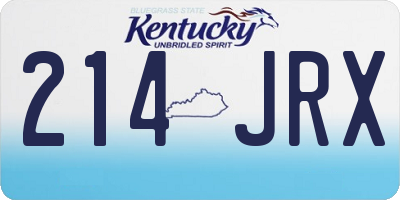 KY license plate 214JRX