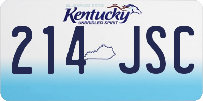 KY license plate 214JSC
