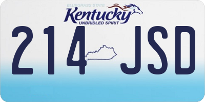 KY license plate 214JSD