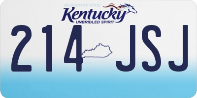 KY license plate 214JSJ