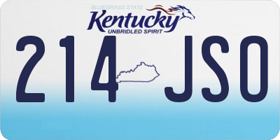 KY license plate 214JSO