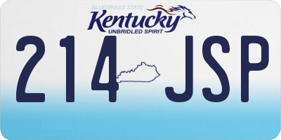 KY license plate 214JSP