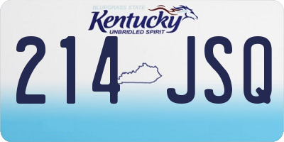 KY license plate 214JSQ