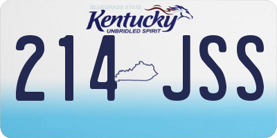KY license plate 214JSS