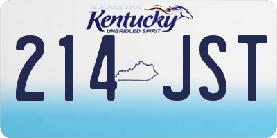 KY license plate 214JST
