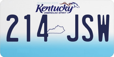 KY license plate 214JSW