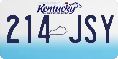 KY license plate 214JSY