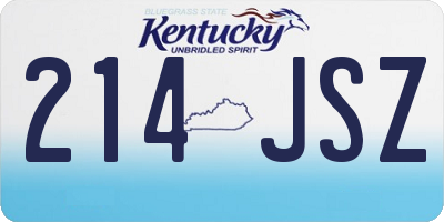 KY license plate 214JSZ