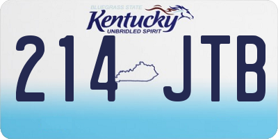 KY license plate 214JTB