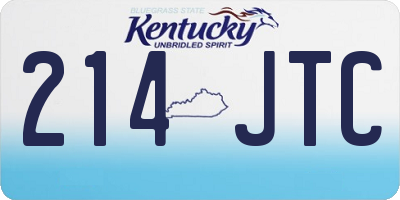 KY license plate 214JTC