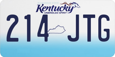KY license plate 214JTG