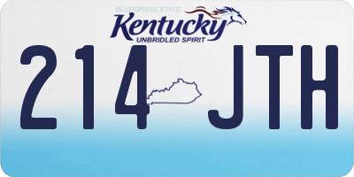 KY license plate 214JTH