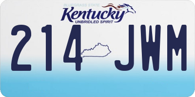 KY license plate 214JWM