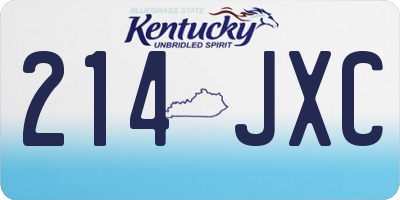 KY license plate 214JXC