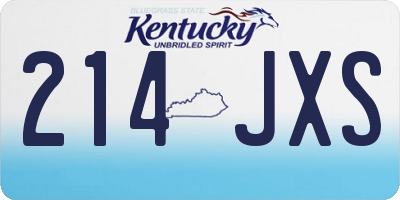 KY license plate 214JXS