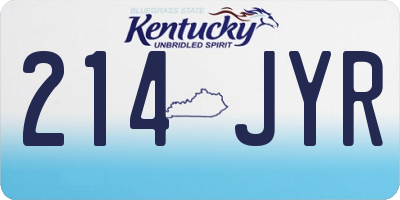 KY license plate 214JYR