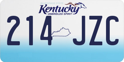 KY license plate 214JZC