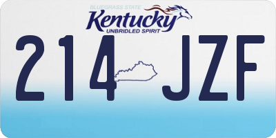 KY license plate 214JZF