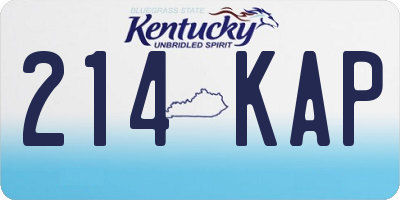 KY license plate 214KAP