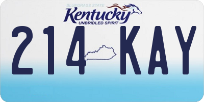 KY license plate 214KAY